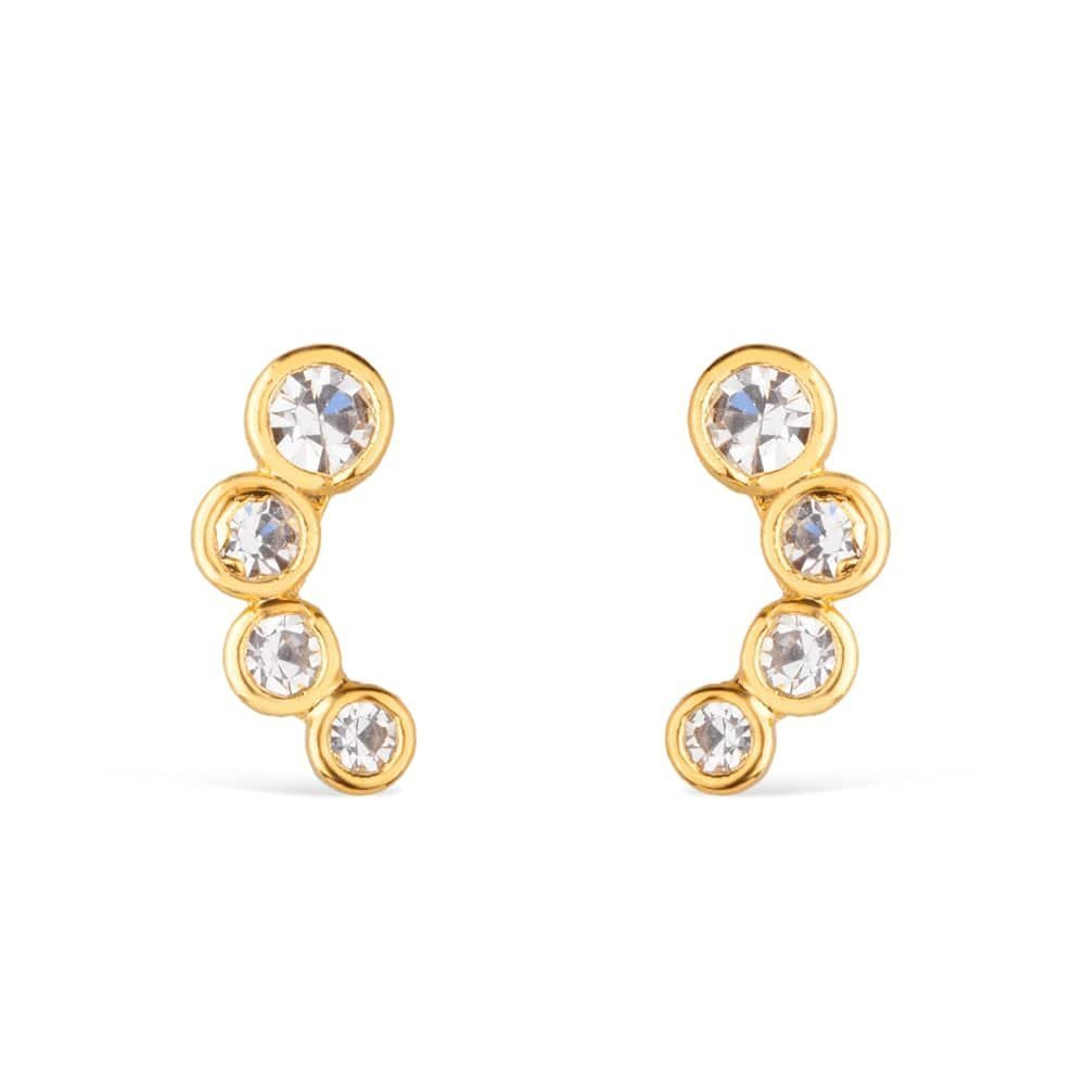 🎁 Brinco Dourado com 4 Pontos de Luz em Zircônia (100% off)