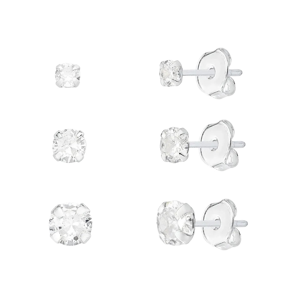 Trio de Ponto de Luz Redondo em Prata 925