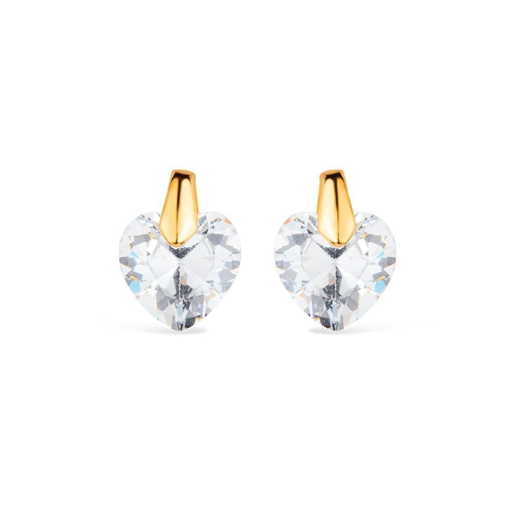 🎁 Brinco Dourado de Pedra Zircônia em formato de Coração (100% off)